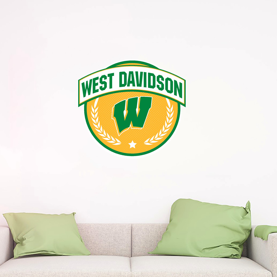 WEST DAVIDSON HIGH SCHOOL DRAGONS Wall Decal - Circle With Banner