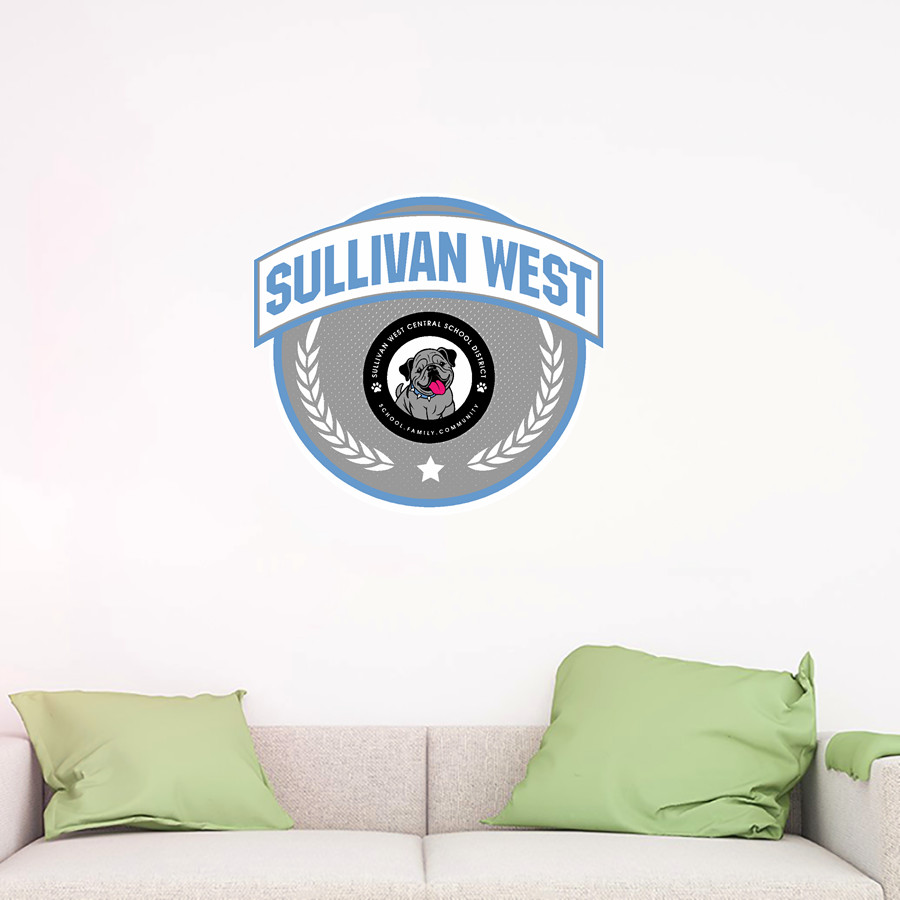 SULLIVAN WEST HIGH SCHOOL BULLDOGS <span class="pdp-name-mascot">SULLIVAN WEST BULLDOGS</span> Wall Decal - Circle With Banner