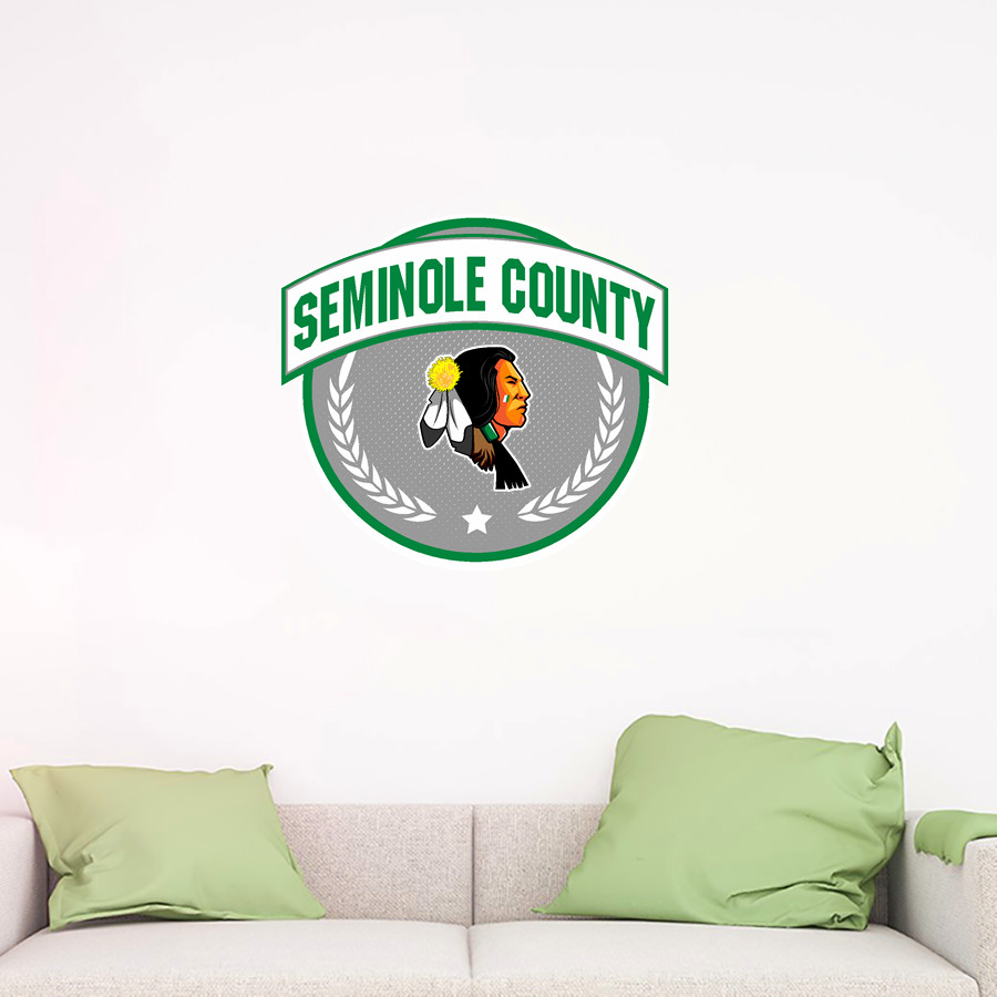 SEMINOLE COUNTY HIGH SCHOOL INDIANS <span class="pdp-name-mascot">SEMINOLE COUNTY INDIANS</span> Wall Decal - Circle With Banner