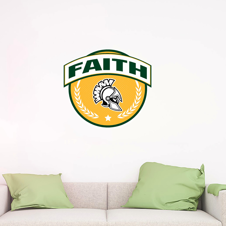FAITH CHRISTIAN ACADEMY CONQUERORS <span class="pdp-name-mascot">FAITH CONQUERORS</span> Wall Decal - Circle With Banner