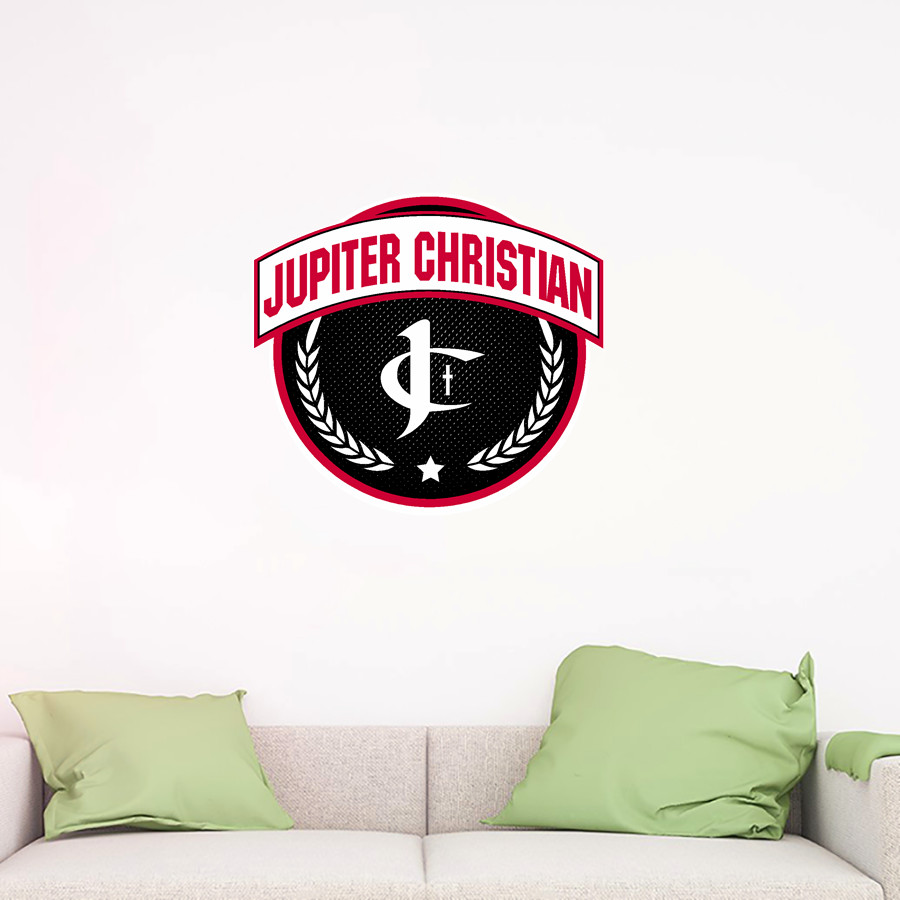 Jupiter Christian Eagles <span class="pdp-name-mascot">Jupiter Eagles</span> Wall Decal - Circle With Banner