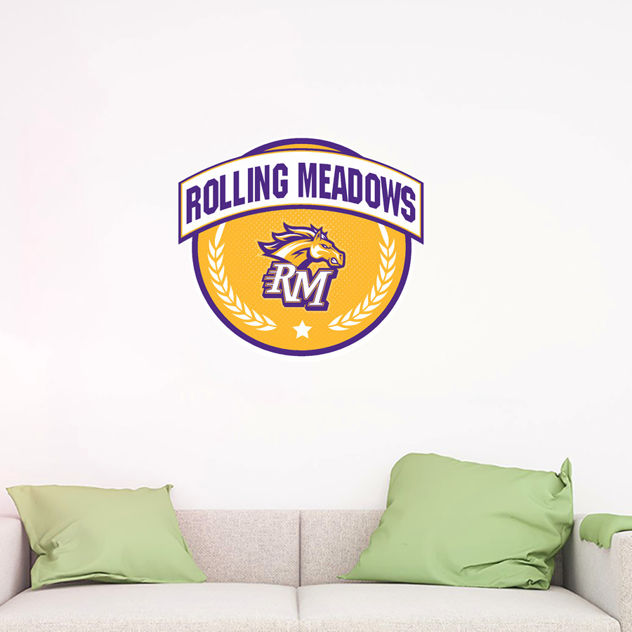 Rolling Meadows Mustangs <span class="pdp-name-mascot">Rolling Meadows High School Mustangs</span> Wall Decal - Circle With Banner