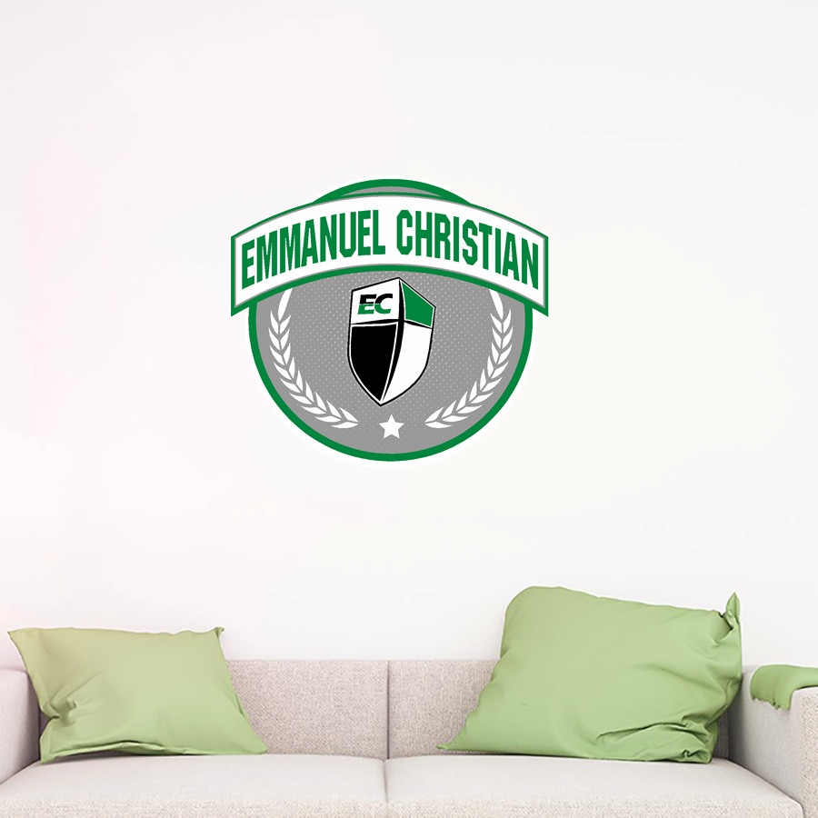 EMMANUEL CHRISTIAN SCHOOL WARRIORS <span class="pdp-name-mascot">EMMANUEL WARRIORS</span> Wall Decal - Circle With Banner