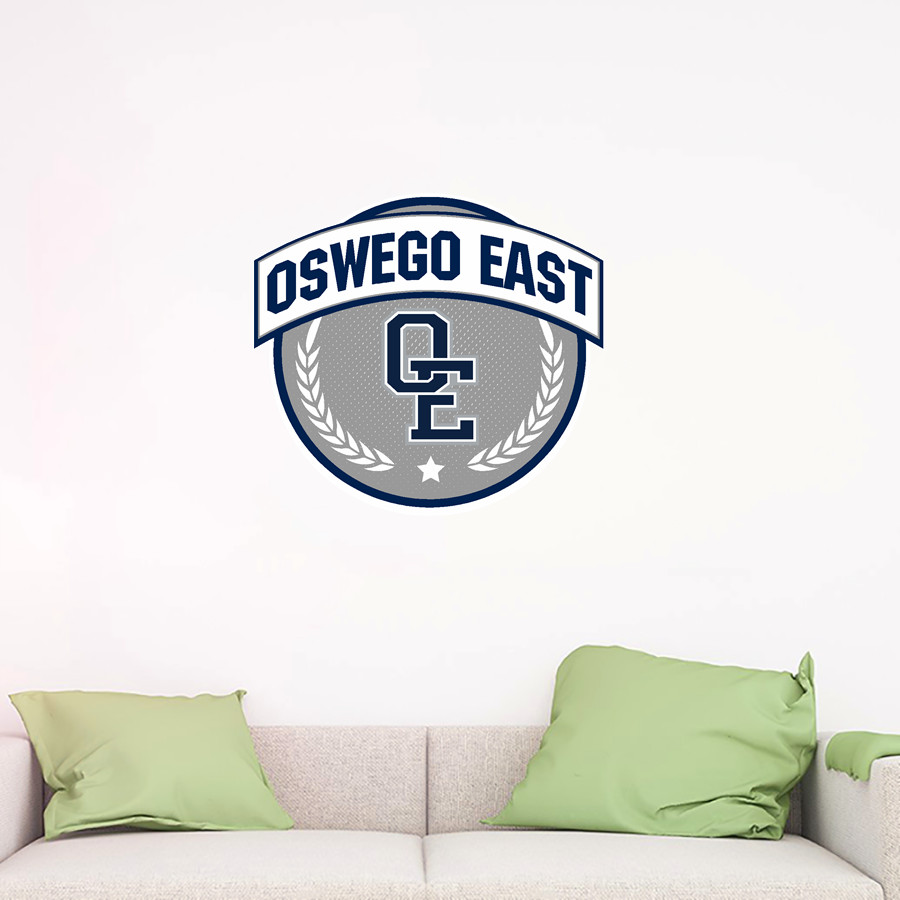 Oswego East Wolves <span class="pdp-name-mascot">Oswego East Wolves</span> Wall Decal - Circle With Banner