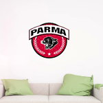Parma Panthers <span class="pdp-name-mascot">Parma Panthers</span> Wall Decal - Circle With Banner Front Thumbnail