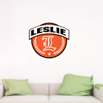 LESLIE HIGH SCHOOL BLACKHAWKS <span class="pdp-name-mascot">LESLIE BLACKHAWKS</span> Wall Decal - Circle With Banner Front Thumbnail
