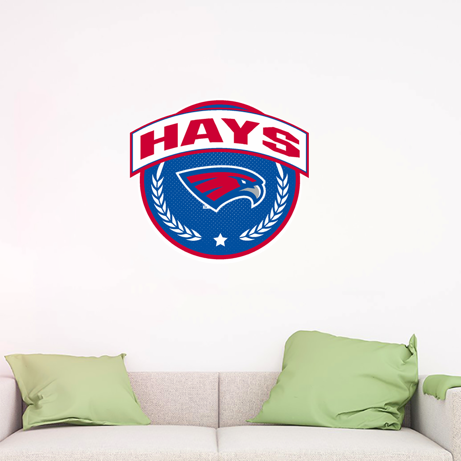 HAYS HIGH SCHOOL REBELS <span class="pdp-name-mascot">HAYS HAWKS</span> Wall Decal - Circle With Banner