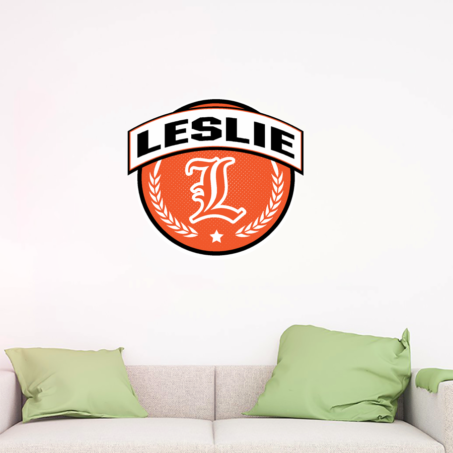 LESLIE HIGH SCHOOL BLACKHAWKS <span class="pdp-name-mascot">LESLIE BLACKHAWKS</span> Wall Decal - Circle With Banner
