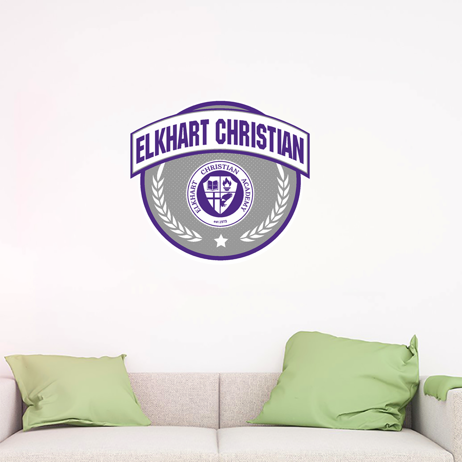Elkhart Christian Eagles <span class="pdp-name-mascot">Elkhart Christian Eagles</span> Wall Decal - Circle With Banner