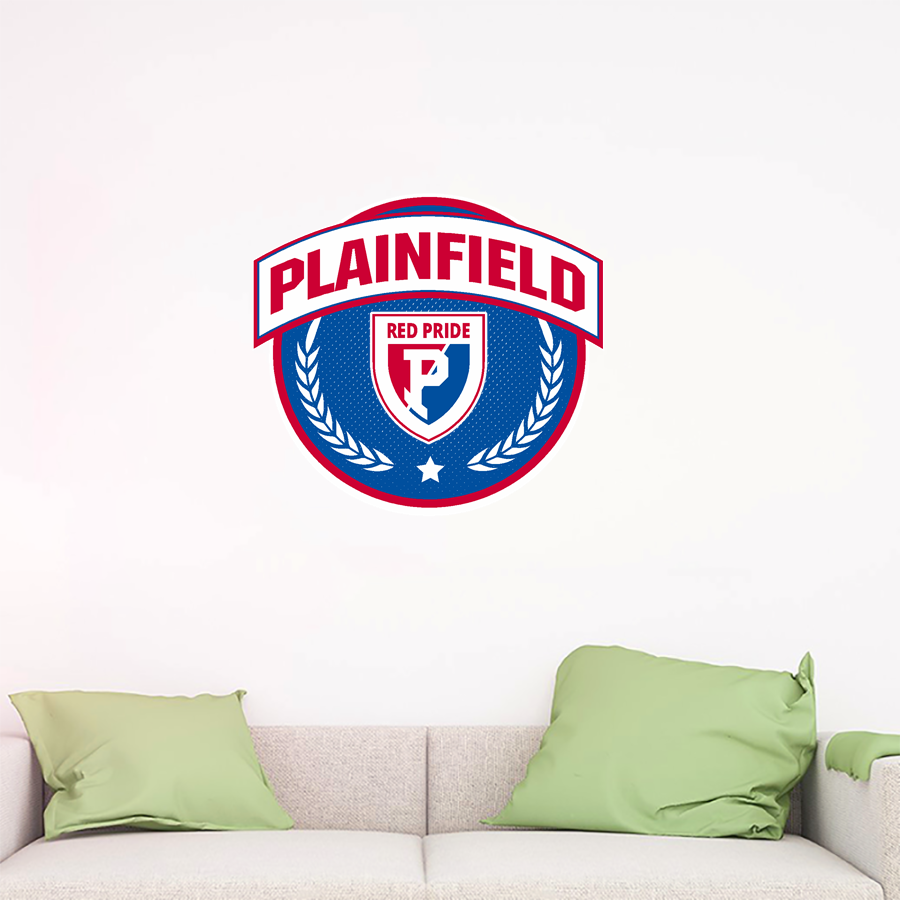 Plainfield Quakers <span class="pdp-name-mascot">Plainfield Quakers</span> Wall Decal - Circle With Banner