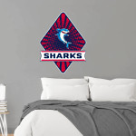French-American School of New York - Online Store <span class="pdp-name-mascot">French-American School Sharks</span> Wall Decal - Diamond With Banner Front Thumbnail