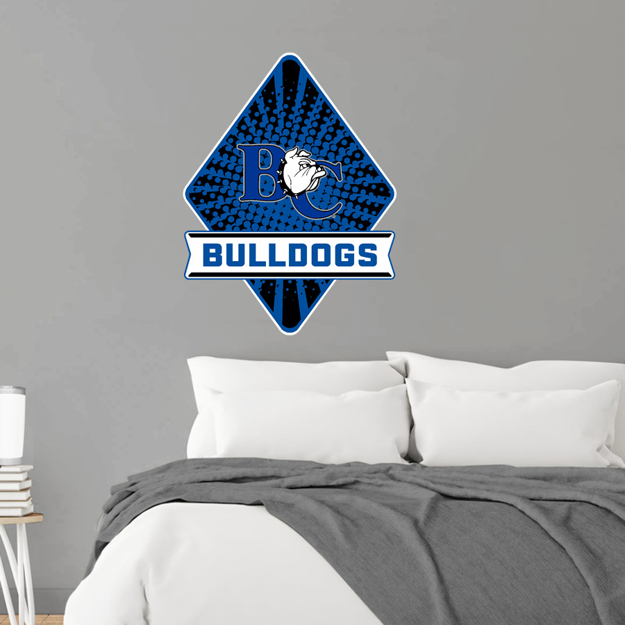 Barton College Official Store of the Bulldogs <span class="pdp-name-mascot">Barton Bulldogs</span> Wall Decal - Diamond With Banner