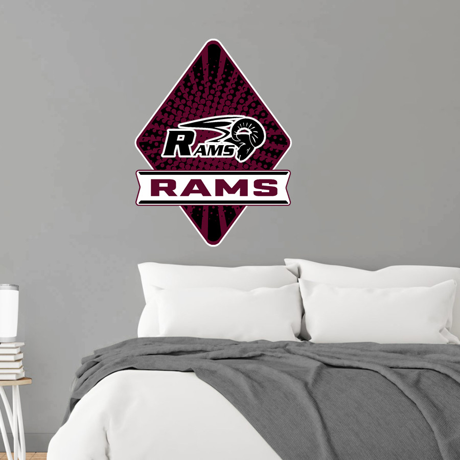 SOUTHWEST LEADERSHIP ACADEMY RAMS Wall Decal - Diamond With Banner