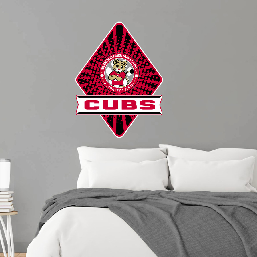 Warren Elementary Cubs <span class="pdp-name-mascot">Warren Elementary School Cubs</span> Wall Decal - Diamond With Banner