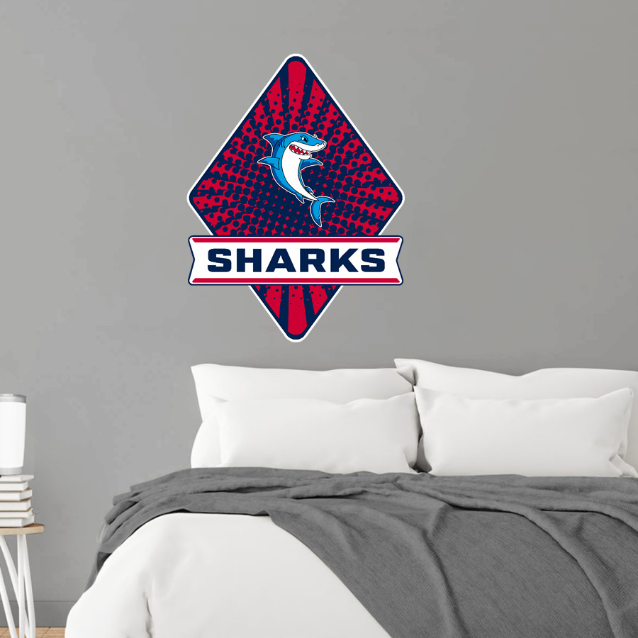 French-American School of New York - Online Store <span class="pdp-name-mascot">French-American School Sharks</span> Wall Decal - Diamond With Banner