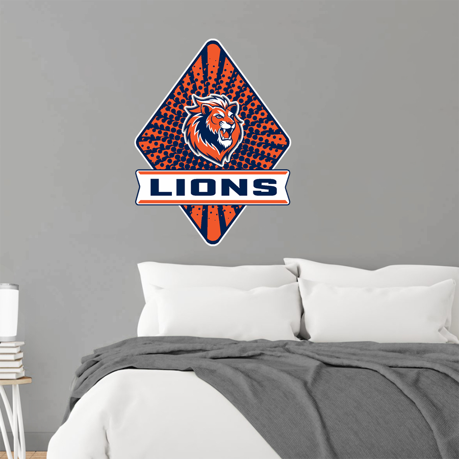 CICS RALPH ELLISON Lions <span class="pdp-name-mascot">Ellison Lions</span> Wall Decal - Diamond With Banner