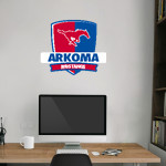 ARKOMA HIGH SCHOOL MUSTANGS <span class="pdp-name-mascot">ARKOMA MUSTANGS</span> Wall Decal - Rounded Shield With Banner Front Thumbnail