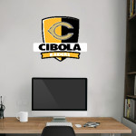 CIBOLA HIGH SCHOOL RAIDERS <span class="pdp-name-mascot">CIBOLA RAIDERS</span> Wall Decal - Rounded Shield With Banner Front Thumbnail