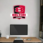 BELTON HIGH SCHOOL TIGERS <span class="pdp-name-mascot">BELTON TIGERS</span> Wall Decal - Rounded Shield With Banner Front Thumbnail