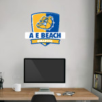 A E BEACH HIGH SCHOOL BULLDOGS <span class="pdp-name-mascot">A E BEACH BULLDOGS</span> Wall Decal - Rounded Shield With Banner Front Thumbnail