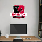 FORRESTON HIGH SCHOOL CARDINALS <span class="pdp-name-mascot">FORRESTON CARDINALS</span> Wall Decal - Rounded Shield With Banner Front Thumbnail