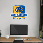 WEST PHILADELPHIA CATHOLIC HIGH SCHOOL BURRS Wall Decal - Rounded Shield With Banner Front Thumbnail