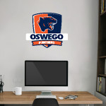 Oswego Panthers <span class="pdp-name-mascot">Oswego Panthers</span> Wall Decal - Rounded Shield With Banner Front Thumbnail