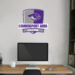 Coudersport Area Falcons Wall Decal - Rounded Shield With Banner Front Thumbnail