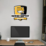 Hawaii Baptist Eagles <span class="pdp-name-mascot">HBA Eagles</span> Wall Decal - Rounded Shield With Banner Front Thumbnail