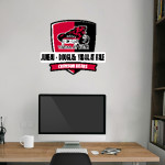 JUNEAU-DOUGLAS HIGH SCHOOL CRIMSON BEARS <span class="pdp-name-mascot">JUNEAU - DOUGLAS CRIMSON BEARS</span> Wall Decal - Rounded Shield With Banner Front Thumbnail
