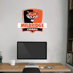 Milbridge Tigers Wall Decal - Rounded Shield With Banner Front Thumbnail