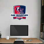 Oak Mountain Eagles Wall Decal - Rounded Shield With Banner Front Thumbnail