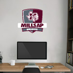 MILLSAP HIGH SCHOOL BULLDOGS <span class="pdp-name-mascot">MILLSAP BULLDOGS</span> Wall Decal - Rounded Shield With Banner Front Thumbnail