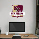 NEW ALBANY HIGH SCHOOL EAGLES Wall Decal - Rounded Shield With Banner Front Thumbnail