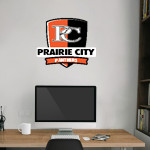 PRAIRIE CITY SCHOOL PANTHERS <span class="pdp-name-mascot">PRAIRIE CITY PANTHERS</span> Wall Decal - Rounded Shield With Banner Front Thumbnail