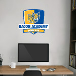 BACON ACADEMY BOBCATS Wall Decal - Rounded Shield With Banner Front Thumbnail