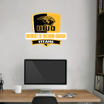 University of Wisconsin-Oshkosh Titans <span class="pdp-name-mascot">University of Wisconsin-Oshkosh Titans</span> Wall Decal - Rounded Shield With Banner Front Thumbnail