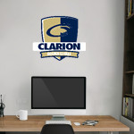 Clarion Golden Eagles <span class="pdp-name-mascot">Clarion - Penn West University Golden Eagles</span> Wall Decal - Rounded Shield With Banner Front Thumbnail