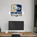 BETHPAGE HIGH SCHOOL GOLDEN EAGLES <span class="pdp-name-mascot">BETHPAGE GOLDEN EAGLES</span> Wall Decal - Rounded Shield With Banner Front Thumbnail