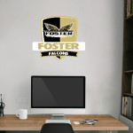 FOSTER HIGH SCHOOL FALCONS <span class="pdp-name-mascot">FOSTER FALCONS</span> Wall Decal - Rounded Shield With Banner Front Thumbnail