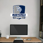 MARYSVILLE HIGH SCHOOL VIKINGS <span class="pdp-name-mascot">MARYSVILLE VIKINGS</span> Wall Decal - Rounded Shield With Banner Front Thumbnail