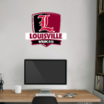 LOUISVILLE HIGH SCHOOL WILDCATS <span class="pdp-name-mascot">LOUISVILLE WILDCATS</span> Wall Decal - Rounded Shield With Banner Front Thumbnail