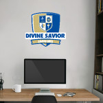 Divine Savior Academy Jaguars <span class="pdp-name-mascot">Divine Savior Academy Jaguars</span> Wall Decal - Rounded Shield With Banner Front Thumbnail