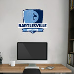 BARTLESVILLE HIGH SCHOOL BRUINS <span class="pdp-name-mascot">BARTLESVILLE BRUINS</span> Wall Decal - Rounded Shield With Banner Front Thumbnail