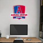 Alamance Christian Warriors Wall Decal - Rounded Shield With Banner Front Thumbnail