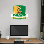 Methow Valley Elementary Mountain Lion Cubs <span class="pdp-name-mascot">Methow Valley Elementary School Mountain Lion Cubs</span> Wall Decal - Rounded Shield With Banner Front Thumbnail