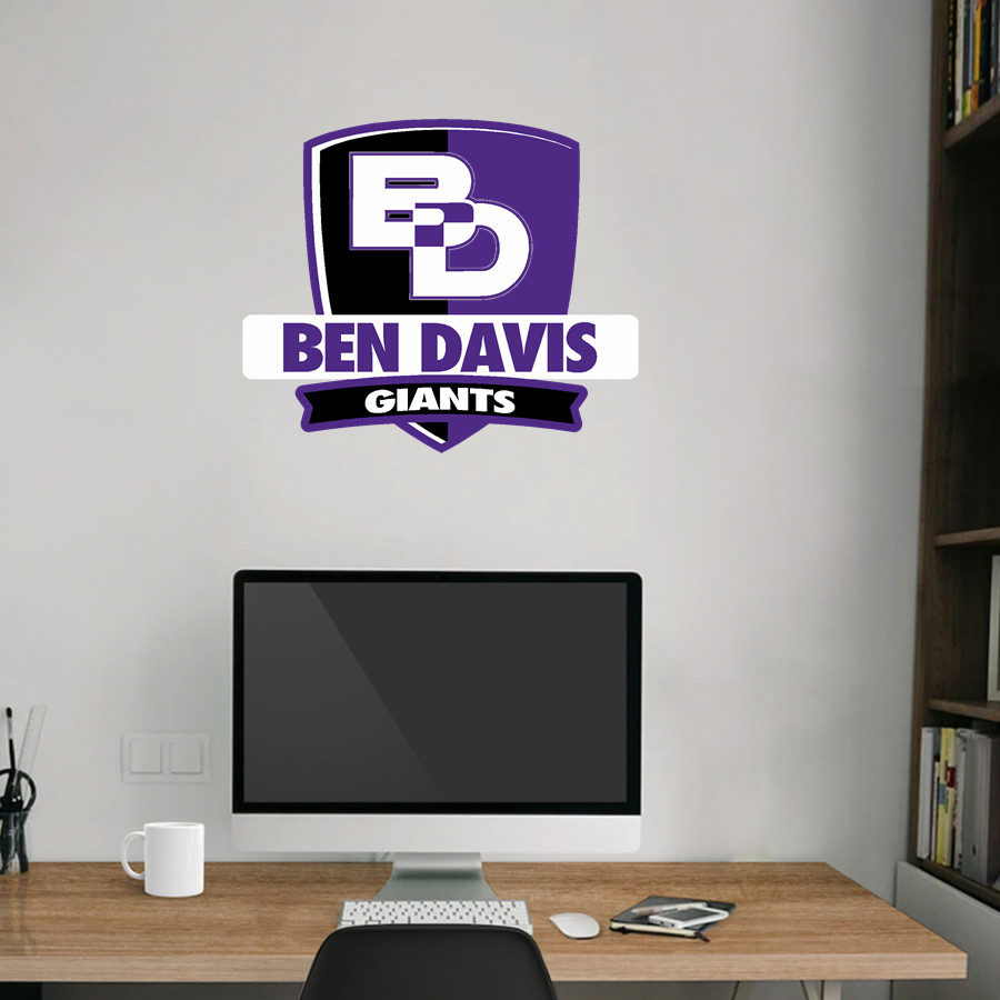 Ben Davis Giants Wall Decal - Rounded Shield With Banner