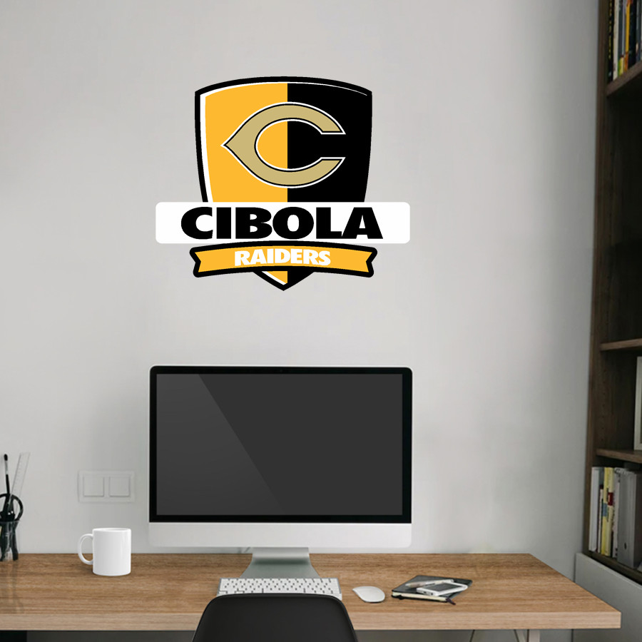 CIBOLA HIGH SCHOOL RAIDERS <span class="pdp-name-mascot">CIBOLA RAIDERS</span> Wall Decal - Rounded Shield With Banner