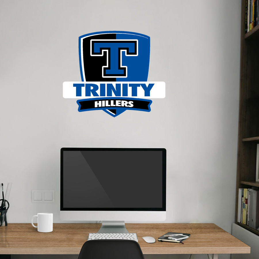 TRINITY HIGH SCHOOL HILLERS <span class="pdp-name-mascot">TRINITY HILLERS</span> Wall Decal - Rounded Shield With Banner