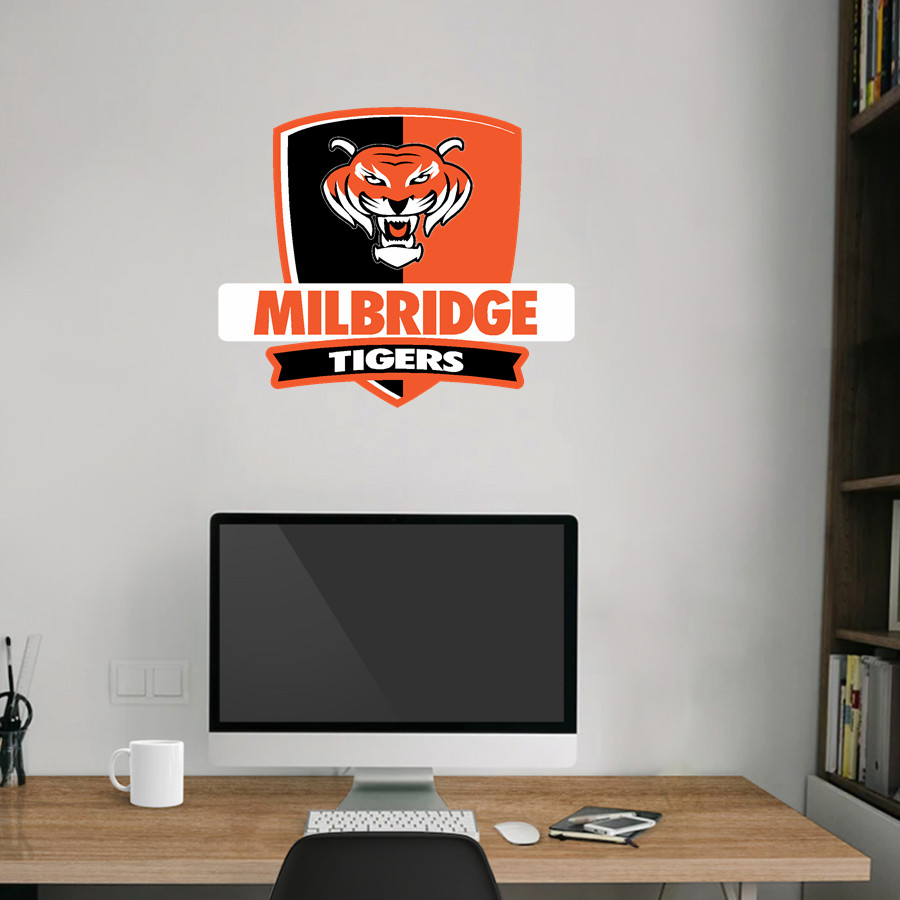 Milbridge Tigers Wall Decal - Rounded Shield With Banner